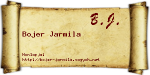 Bojer Jarmila névjegykártya